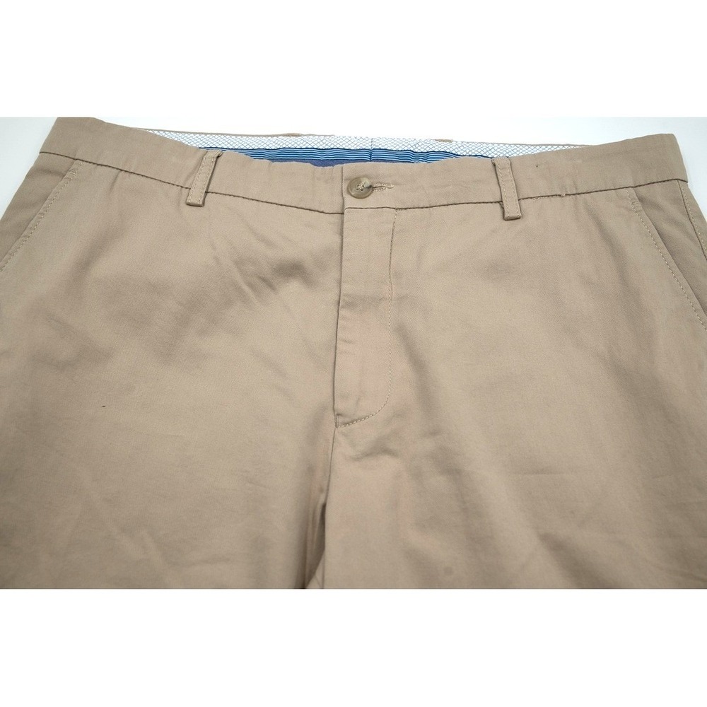 Ballin True Khaki Men 36 Pima Cotton Comfort Stretch Flat Front Pants Tan Chino